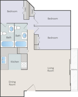 3 Bed / 2 Bath / 1,100 sq ft / Availability: Please Call / Deposit: $300 / Rent: $1,040