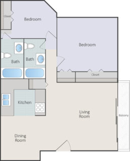 2 Bed / 2 Bath / 1,050 sq ft / Availability: Please Call / Deposit: $300 / Rent: $1,030